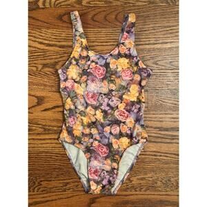 Girls Vintage Xhilaration Floral One Piece Swimsuit size 5/6